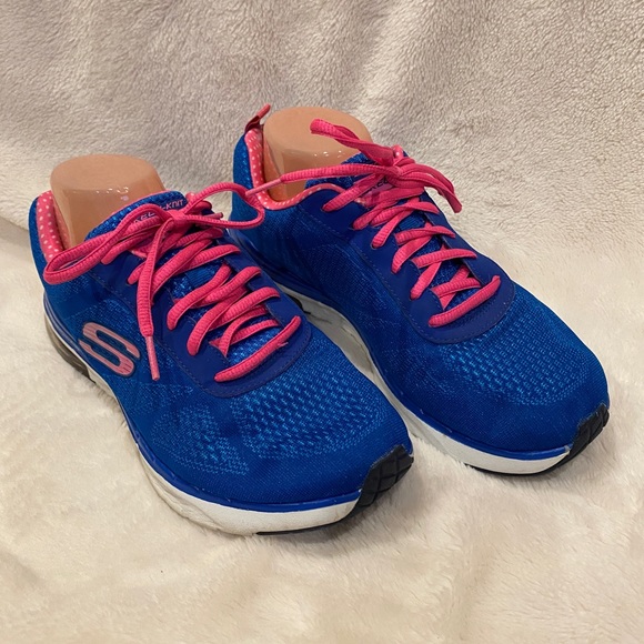 Skechers Shoes - Skechers Skech-Knit Infinity Memory Foam Infinity Running Shoes Blue Pink Sz 9